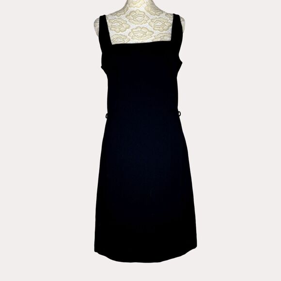 Mango Suit Sheath Dress Square Neck Sleeveless Black M am - Picture 1 of 7